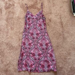 Women's slip dress pink fuchsia paisley French style fashion size 2